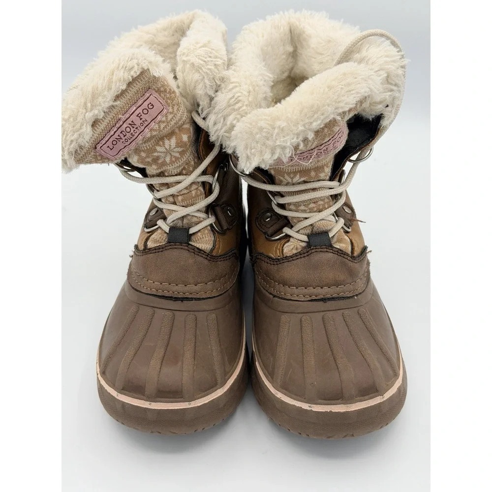 Snow Boot LONDON FOG Collection Youth US Size 13 LFK004 Lil Tottenham Brown Pink